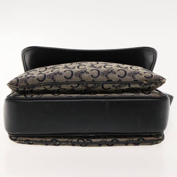 CELINE C Sulky Shoulder Bag Canvas Leather Navy Gold - Picture 5 of 16